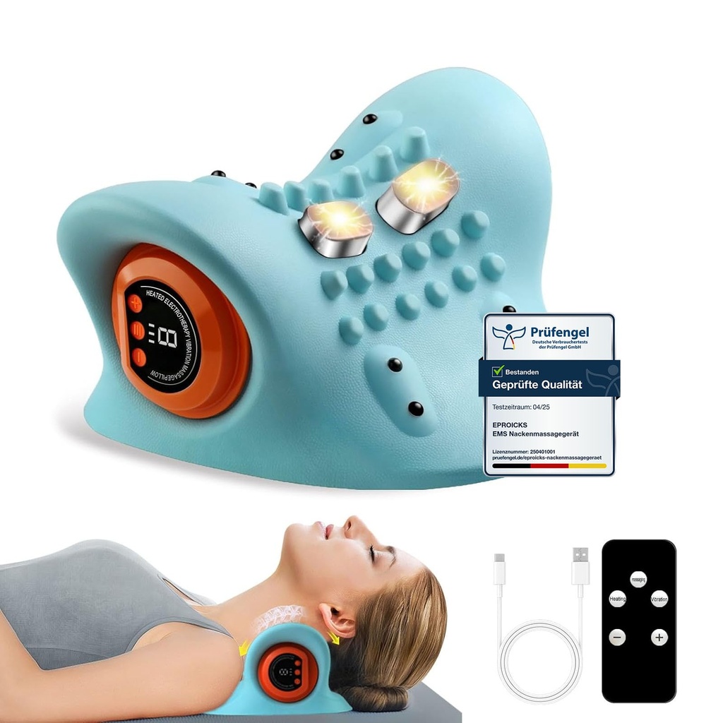Back Shoulder and Neck Massager with Heat, EMS Back Neck Massager, Neck and Shoulder Relaxe