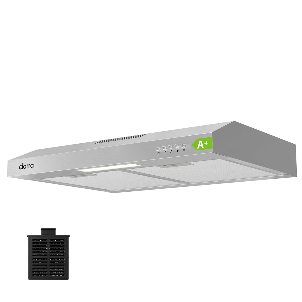 CIARRA AWS6903D 60cm Visor Cooker Hood Undercabinet Hoods Wall Mounted Kitchen Extractor Fan