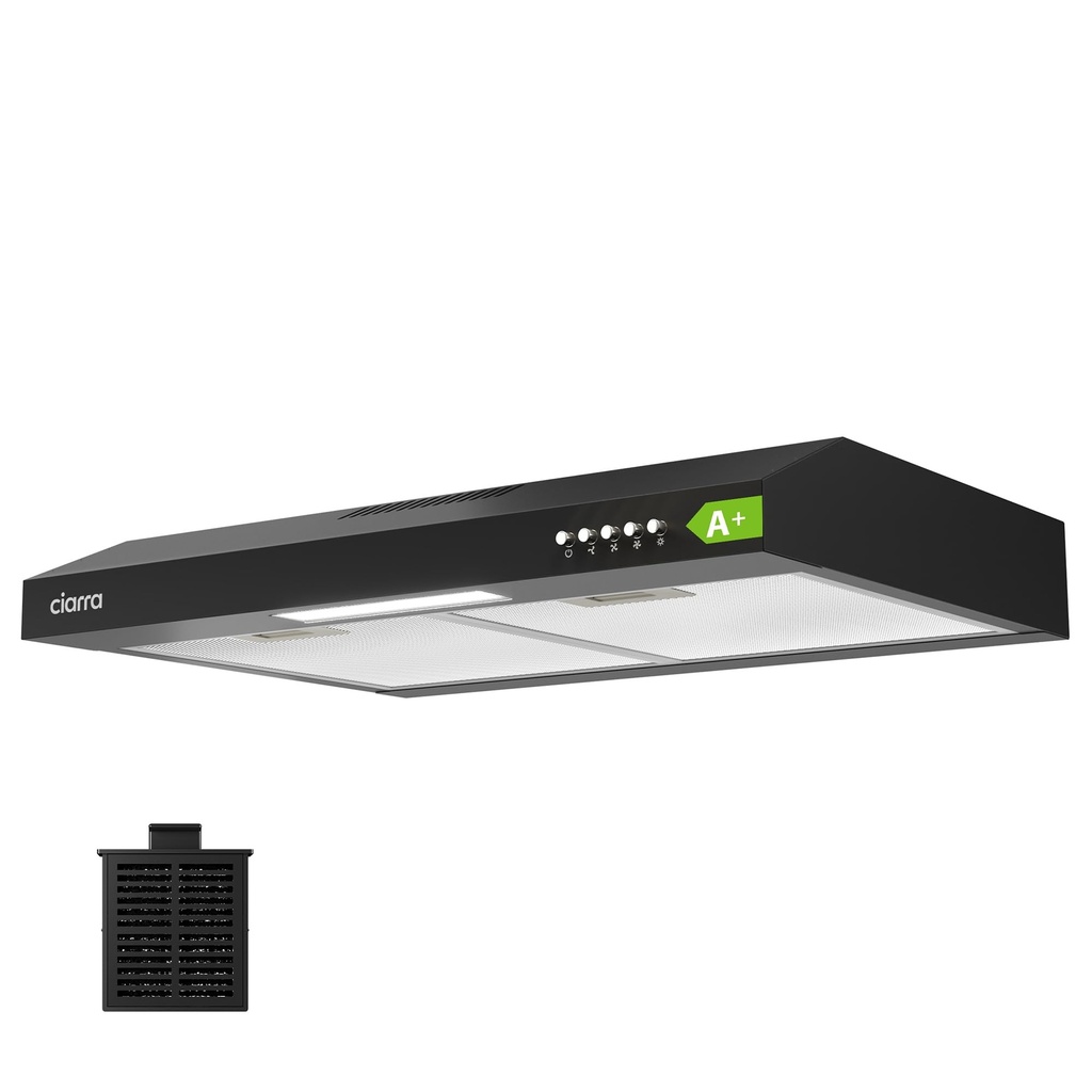 CIARRA ASB6903D 60cm Visor Cooker Hood Undercabinet Hoods Wall Mounted Kitchen Extractor Fa