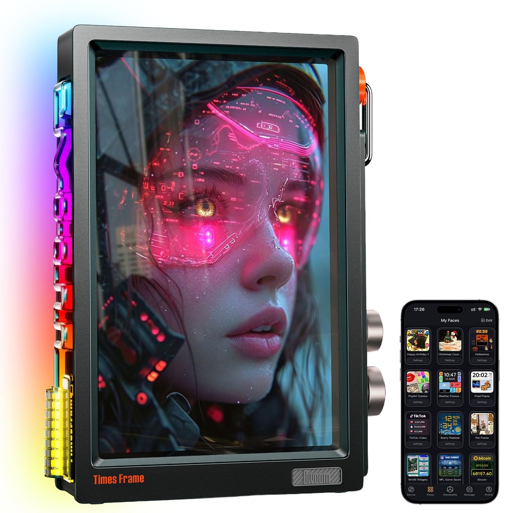 Divoom Times Frame 10.1" Transparent WiFi Digital Photo Frame, 64GB Smart Desk Display with