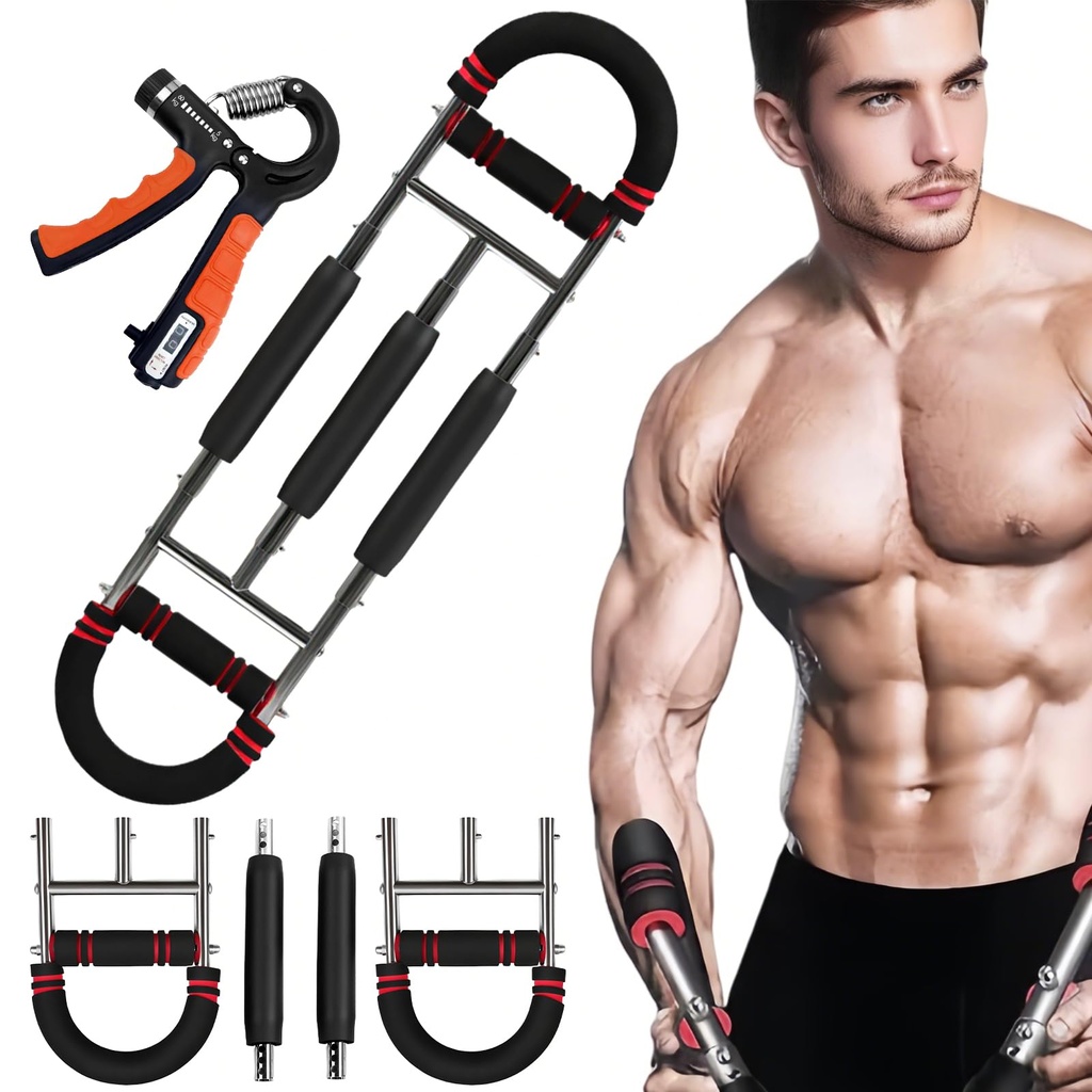 Gemsaya 2PCS Arm Hand Trainer Kit, Twister Arm Trainer & Hand Grip Strengthener, Adjustable