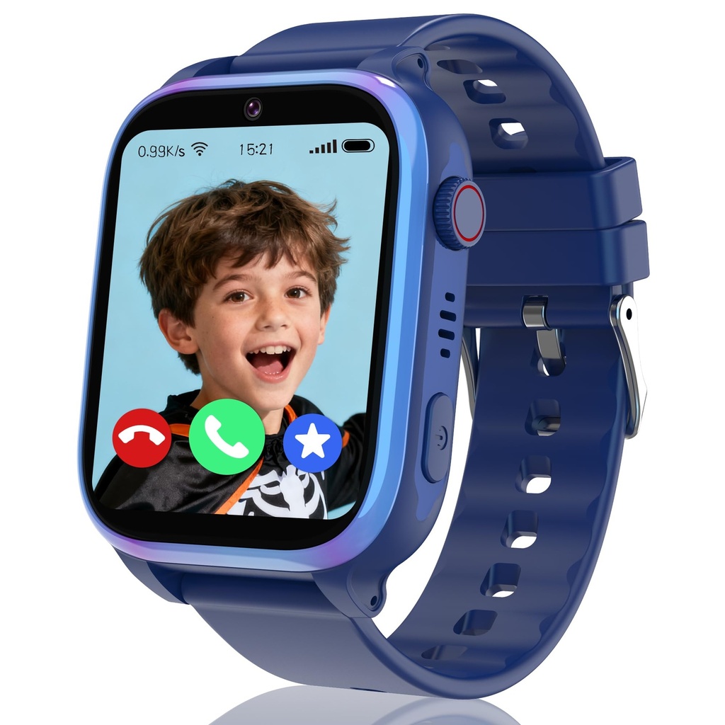 GPS Smart Watch for Kids, 4G Kids Smart Watch Phone with SOS Call/WiFi Location/Vedio Voice