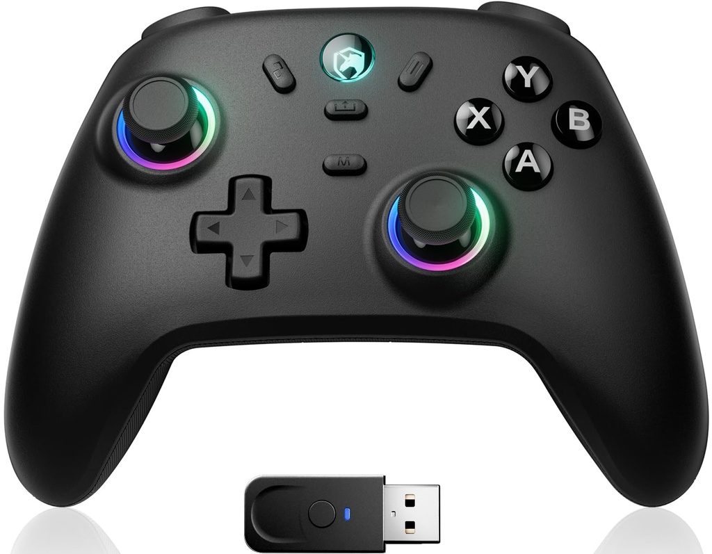 ECHTPower Wireless PC Gaming Controller - Hall Effect Joystick, 2.4G & Wired 1000Hz Polling