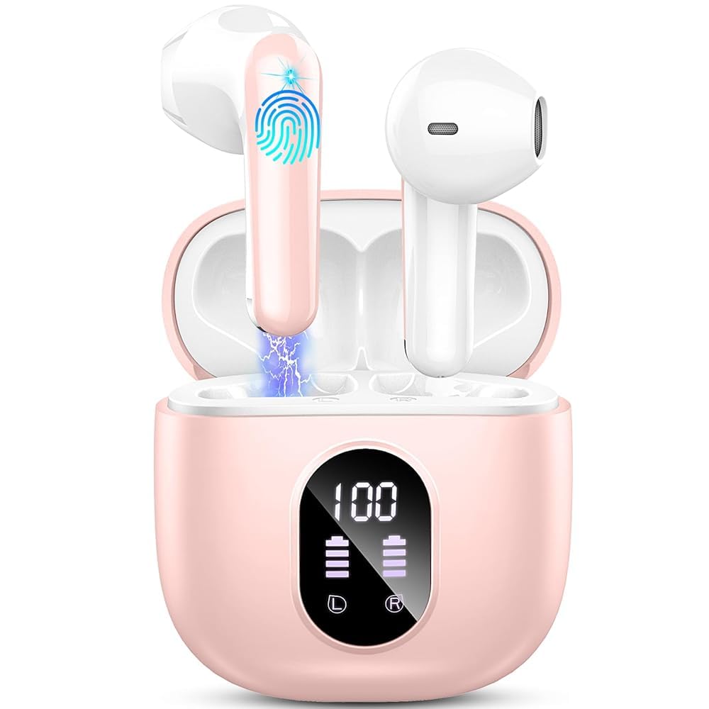 Wireless Earbuds, Bluetooth 5.3 Headphones Wireless Headphones in Ear with ENC Mic, Bluetoo