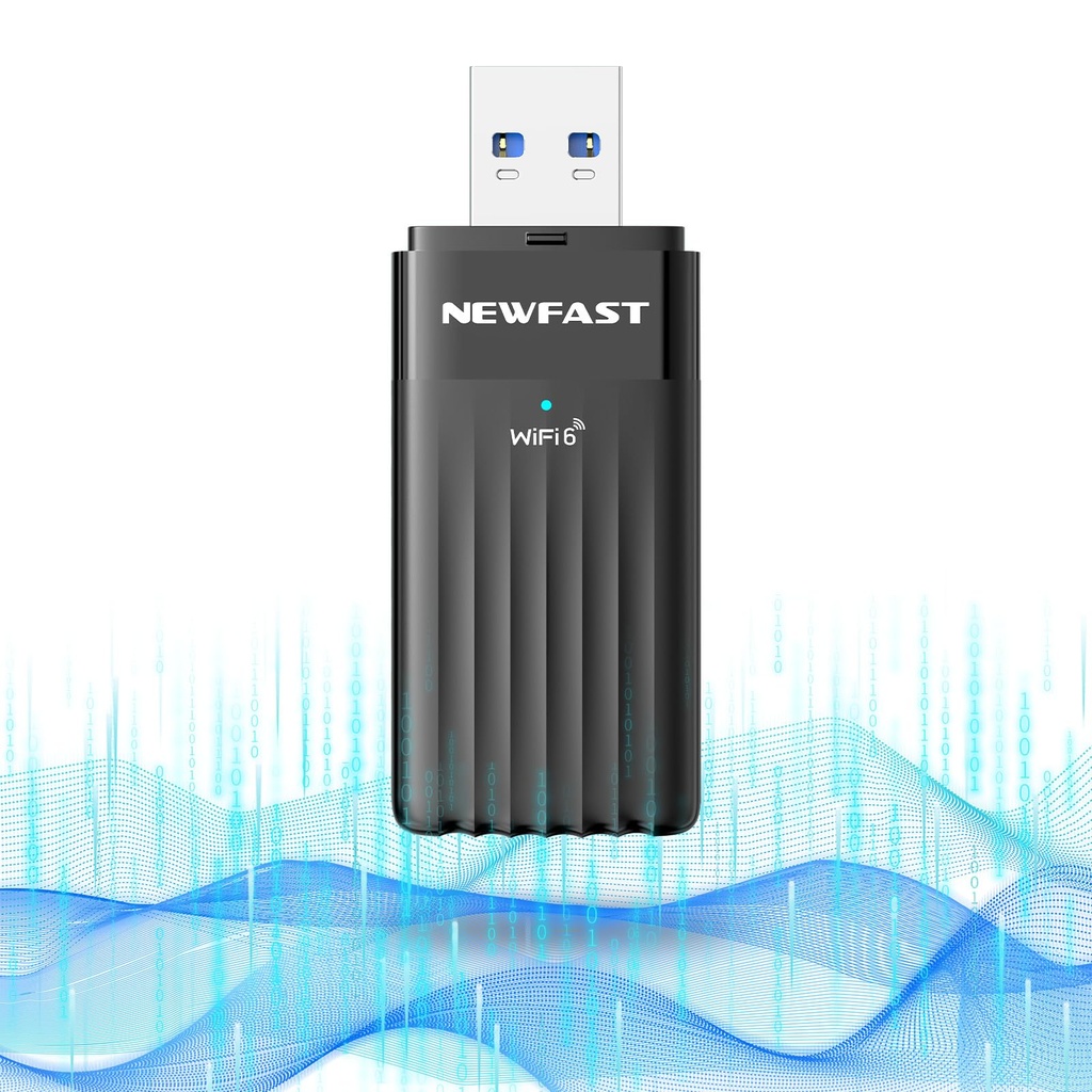NEWFAST WiFi6 Dongle, AX3000 Dual-Band USB 3.0 WiFi Dongle, Wireless Dongle For Windows 10/