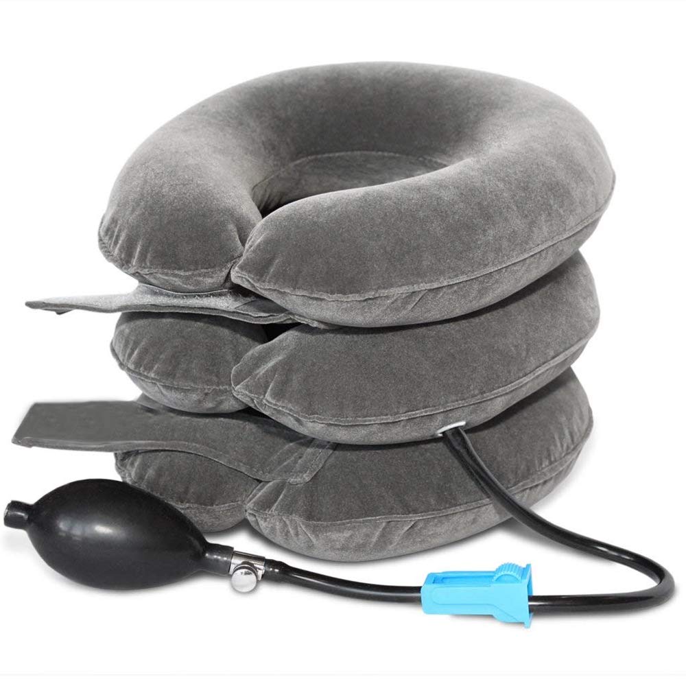 TEEROVA Cervical Neck Traction Collar Device Inflatable Spine Alignment Pillow Instant Pain