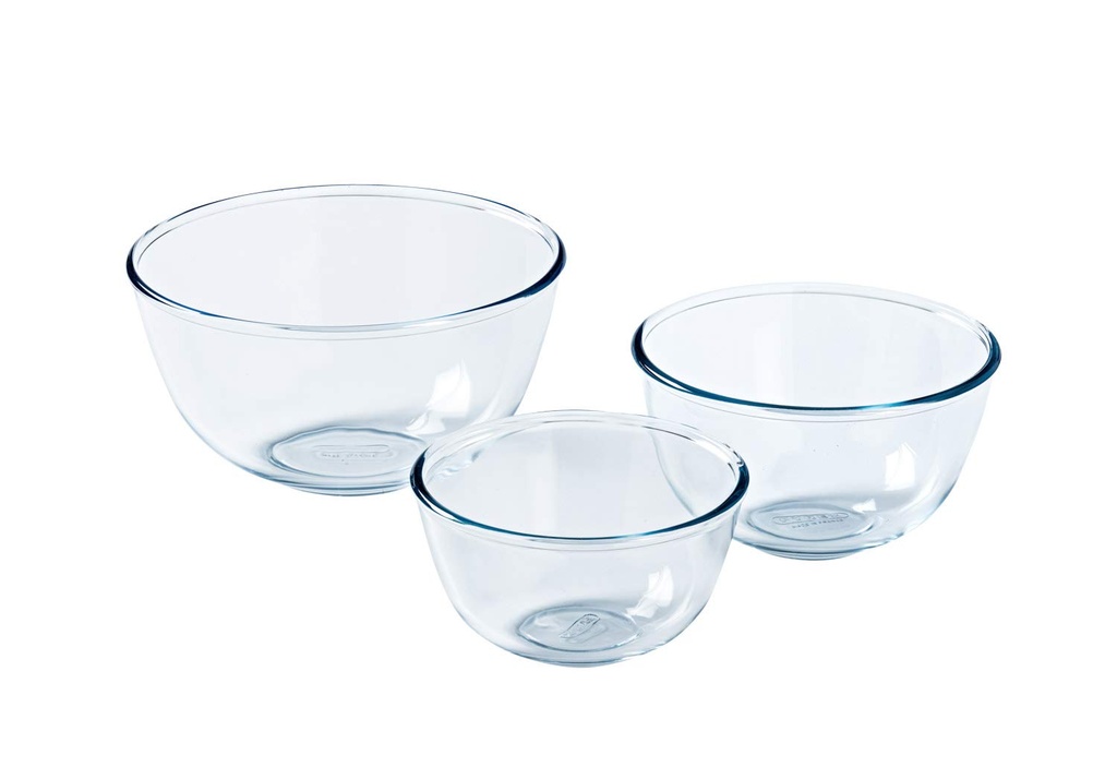 Pyrex Ã¢Â€Â“ 8023509 Ã¢Â€Â“ 3 Pieces; Glass Mixing Bowls/Salad Bowl Ã¢Â€Â“ 0.5 L; 1 L; 2 L Ã