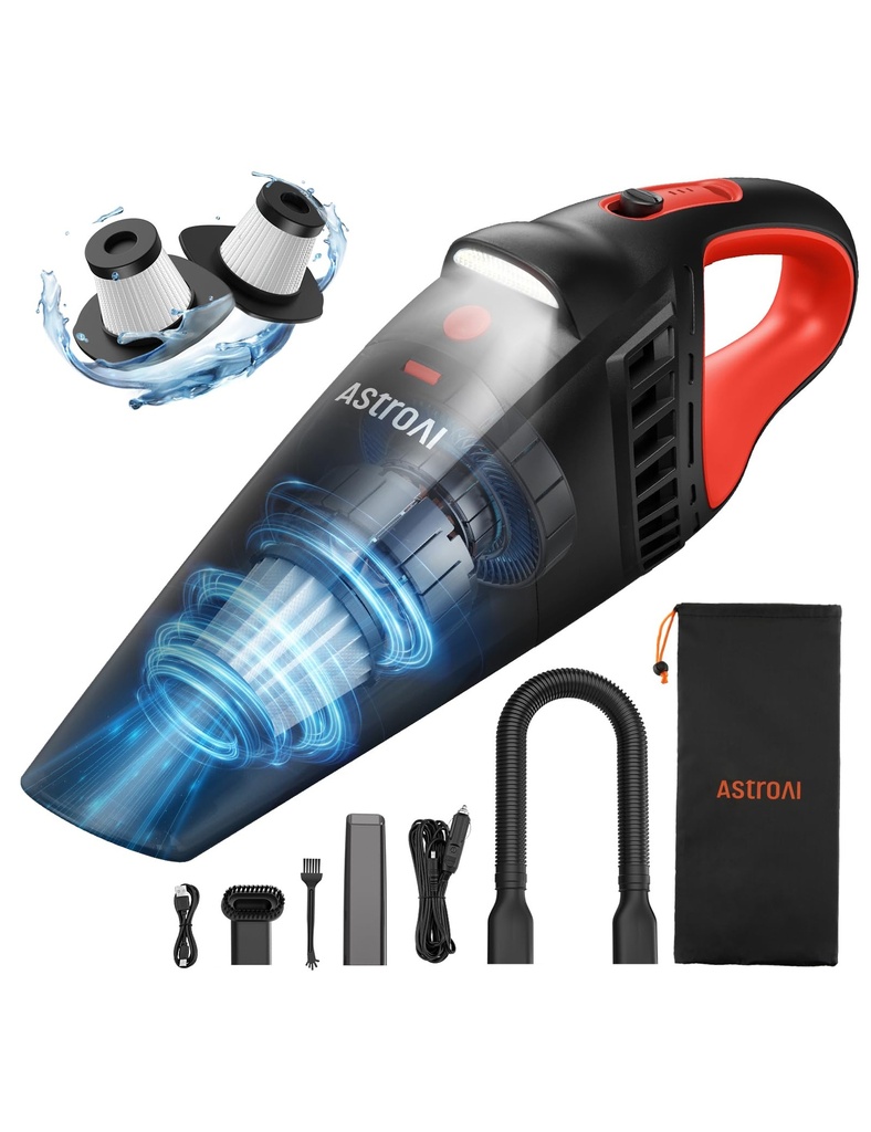 AstroAI Handheld Vacuum Cleaner Cordless, Powerful Suction, Car Vacuum Cleaner, Washable Fil