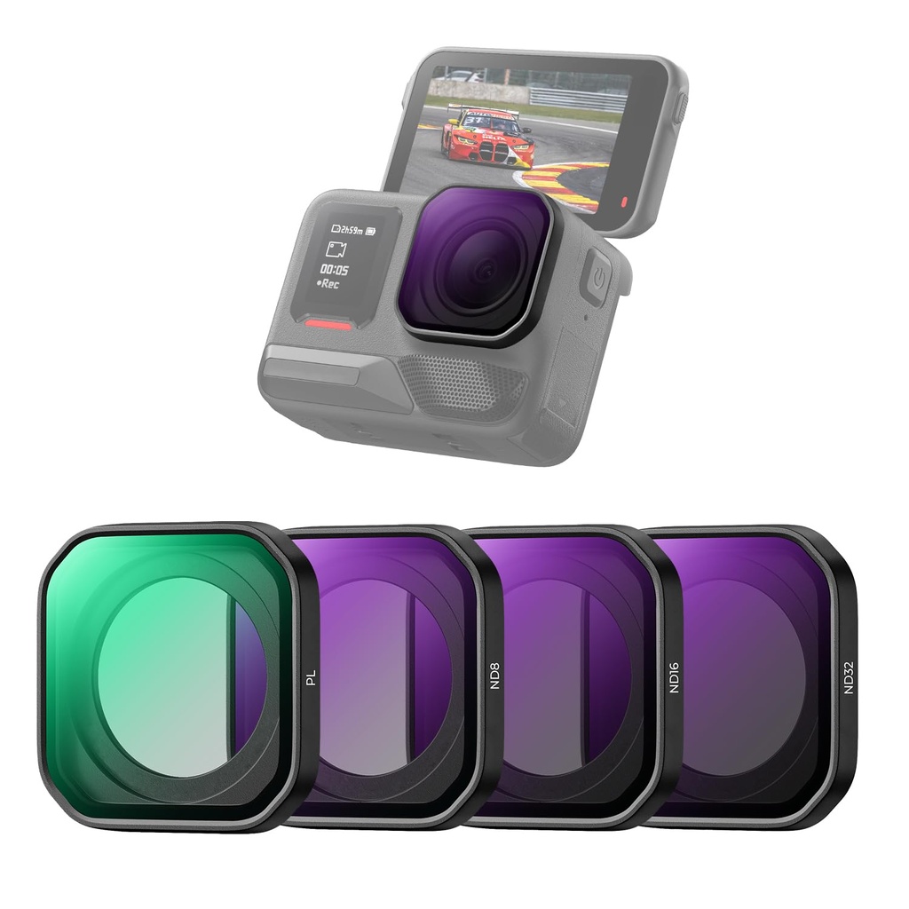 K&F Concept Filter Set Compatible for Insta360 Ace Pro 2, PL ND8 ND16 ND32 Polarizing Neutra