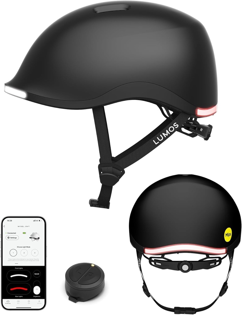 Lumos Nyxel Smart Bike Helmet, Customizable Front and Back LED Lights with Turn Signals, 360
