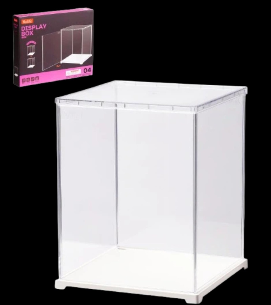 Rolife Acrylic Display Case 23 x 23 x 29.2 CM Dust Proof Clear Plastic Display Cabinet Cube