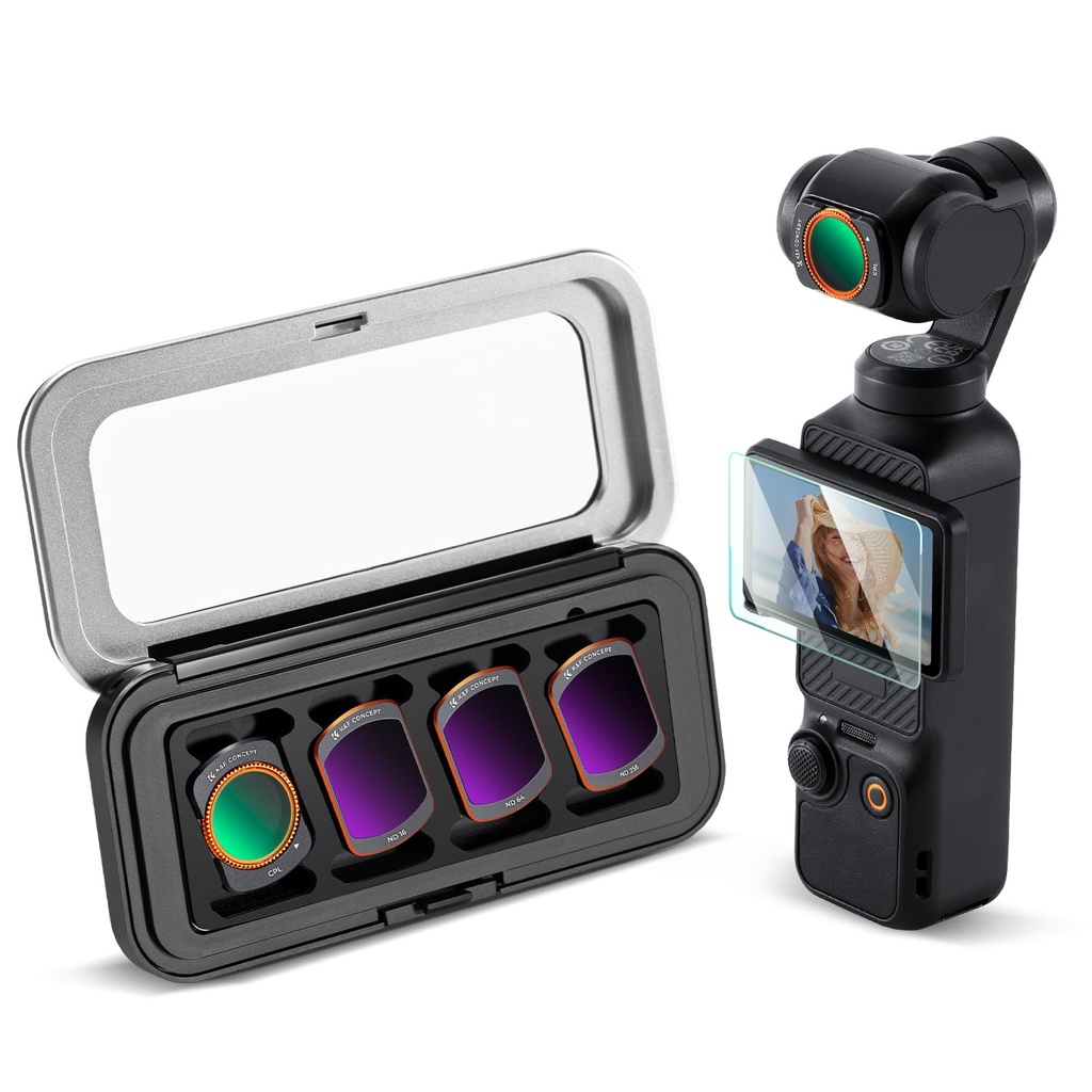 K&F CONCEPT FD161 HD CPL ND16 ND64 ND256 Filter Kit Compatible with DJI OSMO Pocket 4/3 Crea