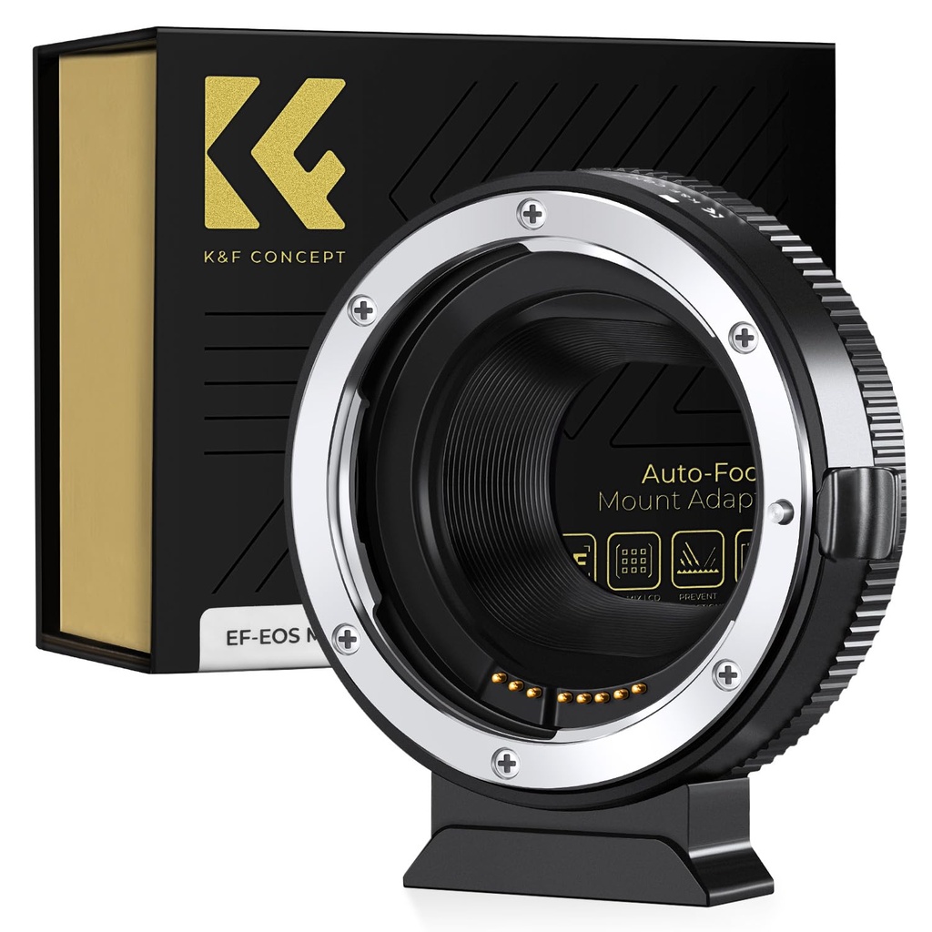 K&F CONCEPT EF-EOS M Auto Focus Lens Adapter, Electronic EF EF-S Lens to EOS-M Camera Conver