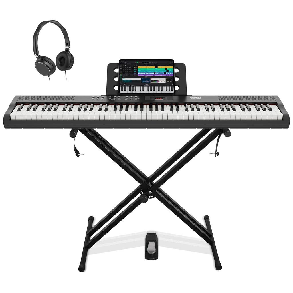 STRICH 88 Key Digital Piano Full Size Electric Keyboard with Stand, Semi-Weighted Sensitive