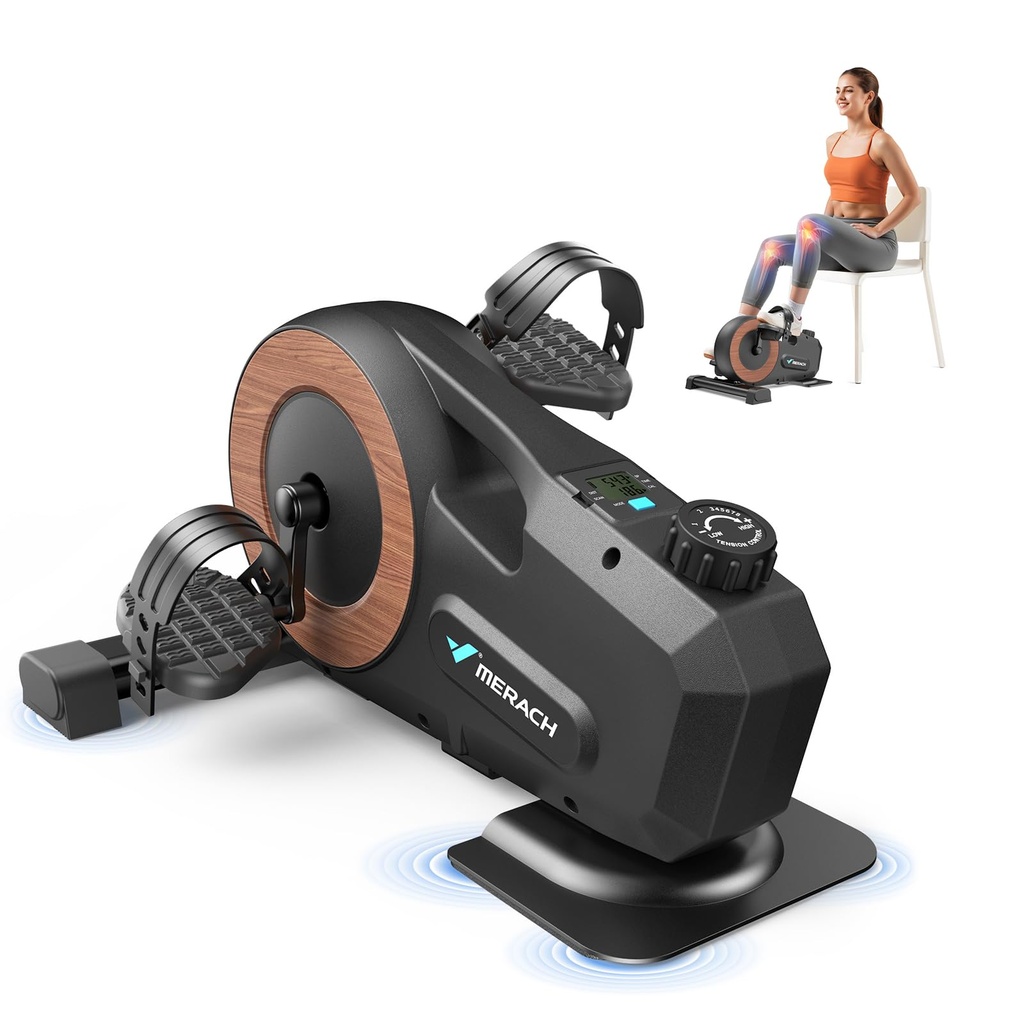 MERACH Under Desk Bike Elliptical Machine for Home, Pedal Exerciser with 8-Level Magnetic