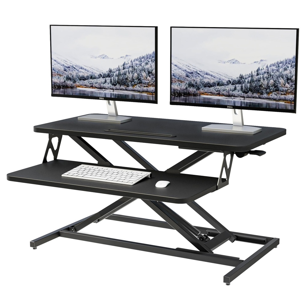 ERGOMAKER Height Adjustable Standing Desk Converter - 81cm (32 Inch) Wide Platform Tabletop