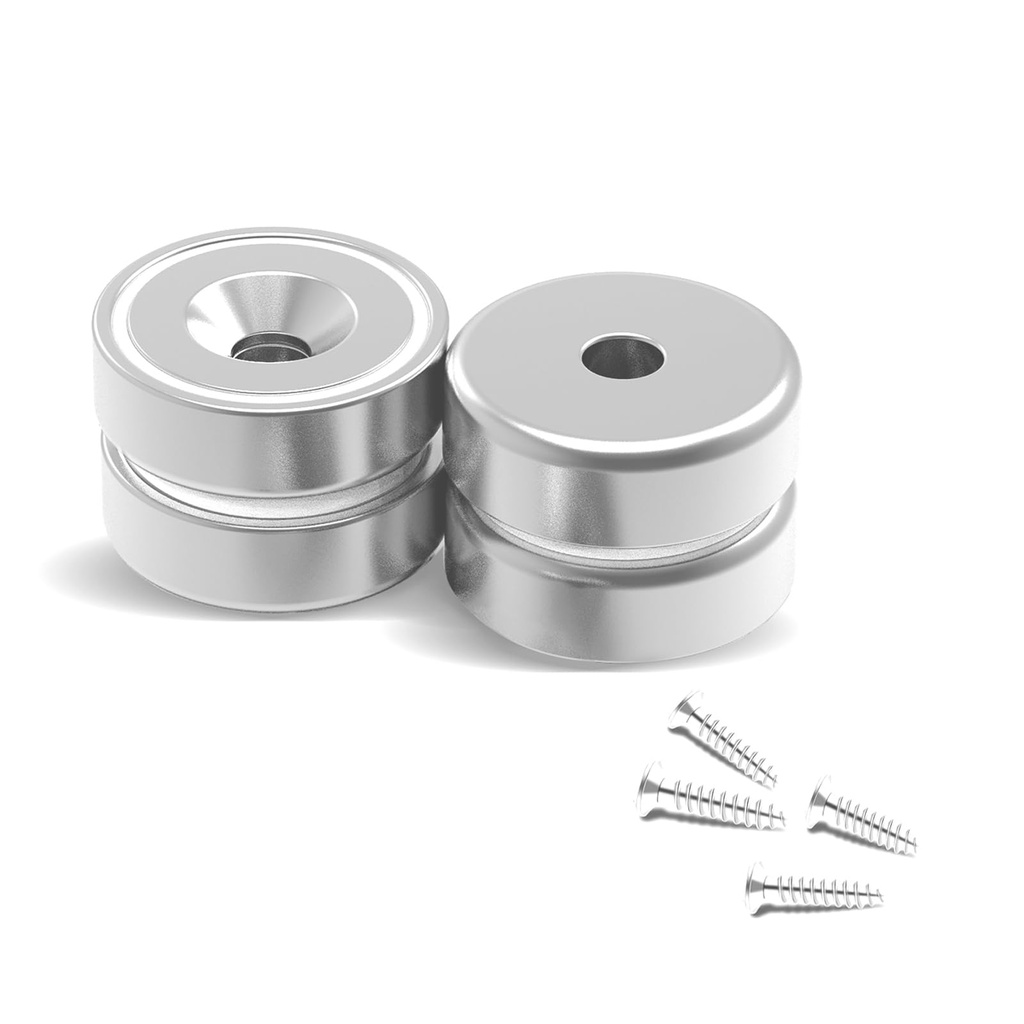 Ant Mag Neodymium Round Base Cup Magnets 50 lbs Pulling Force 0.98"(25mm) Pack of 4 with Co
