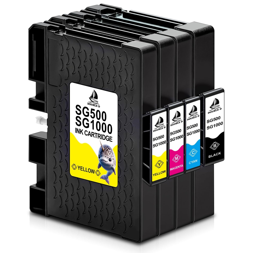 DOUBLE D SG500 SG1000 Sublimation Ink Cartridges Upgraded Chips Compatible for Sawgrass Virt