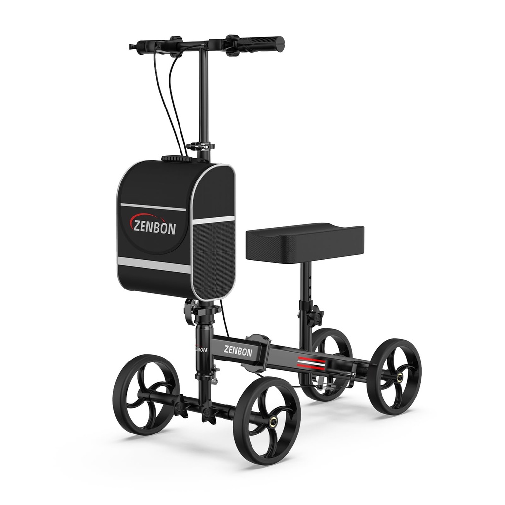 Knee Scooters for Foot Injuries Adult: Knee Scooter with Puncture-Proof Solid Rubber Tires -