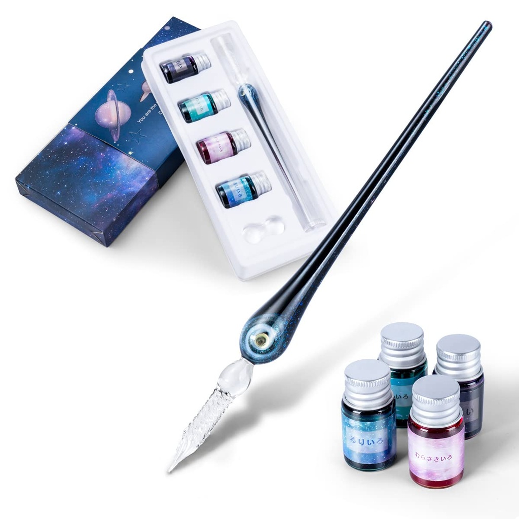 AOKUY Handmade crystal pen, glass dip pen set, get creative inspiration from nature as a wr