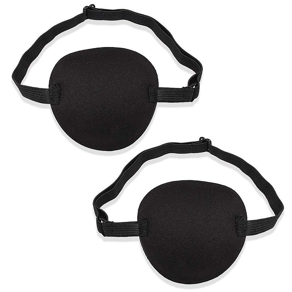 SWKJ 2 PCS Eye Patches, Adjustable Single Eye Patch, Soft and Comfortable Pirate Eye Patche