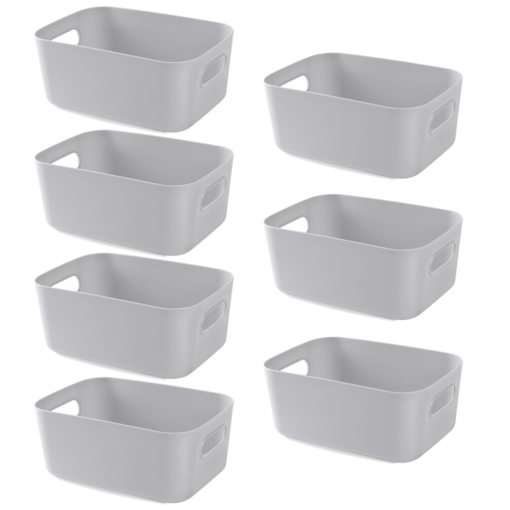HapiLeap Plastic Storage Boxes, Multiple Colour Organisation Storage Baskets for Kitchen, C