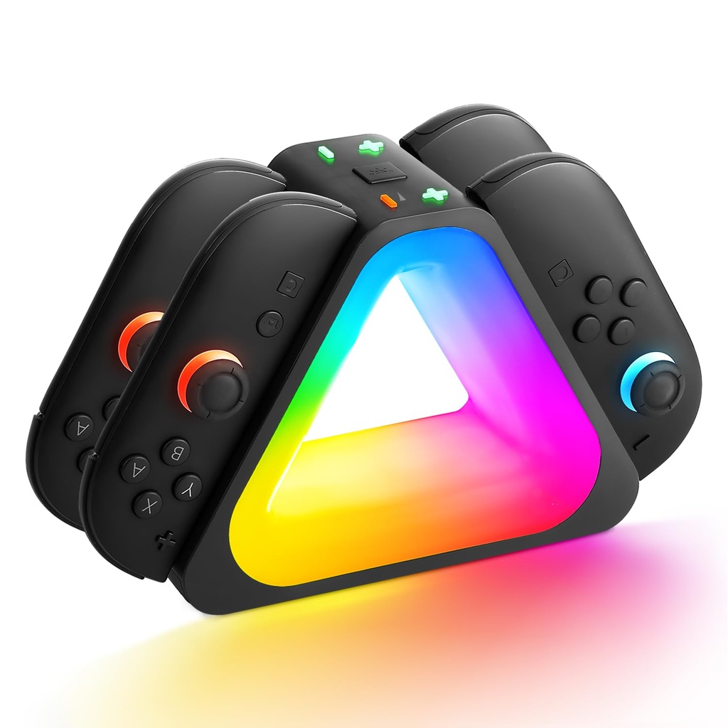 YipuVR Charging Dock for Nintendo Switch 2, Charging Station with 7 RGB Light Modes, Chargi