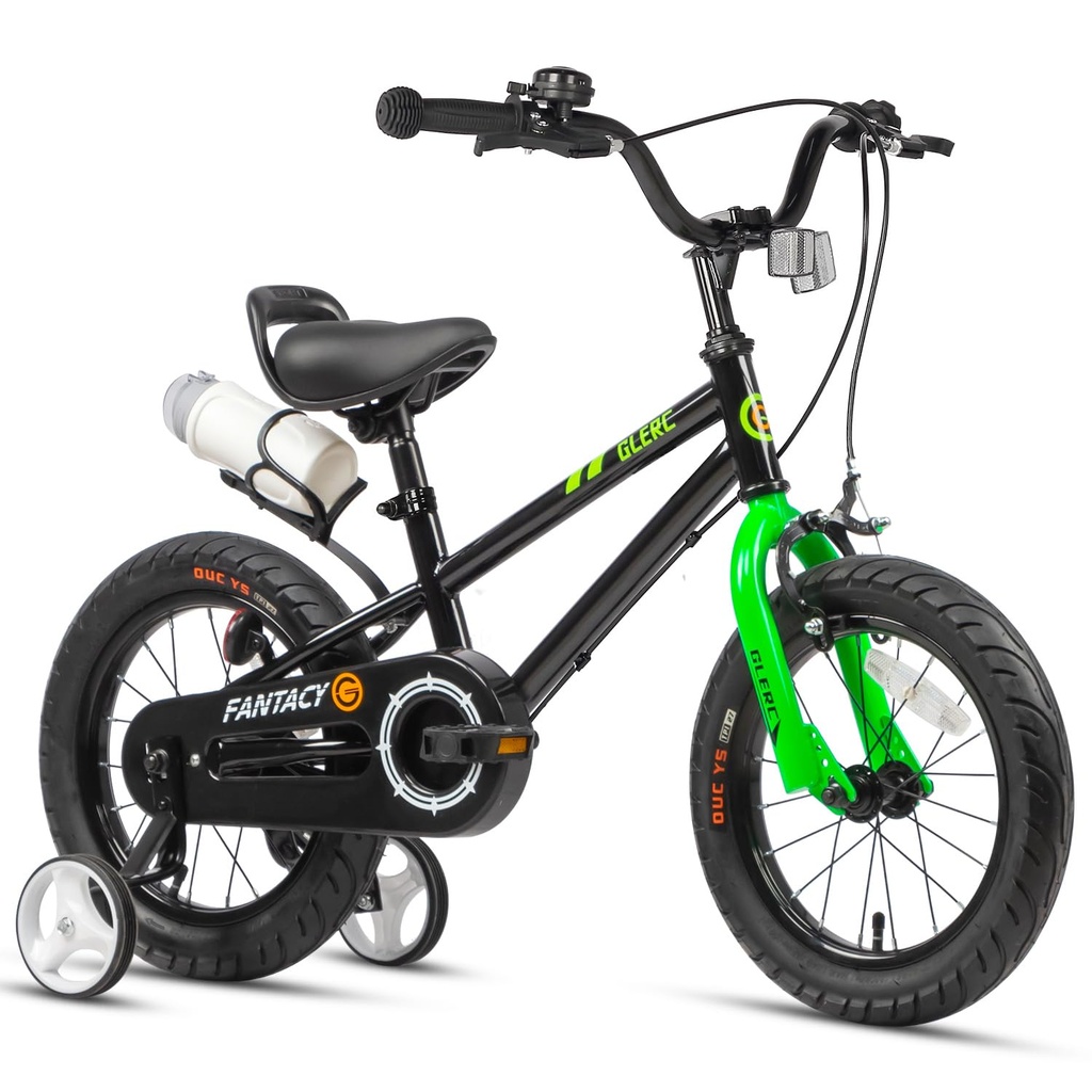Glerc Fantacy Kids Bike 14 Inch Boys Girls Bicycle for Age 3 4 5 6 Year Old with Stabilisers