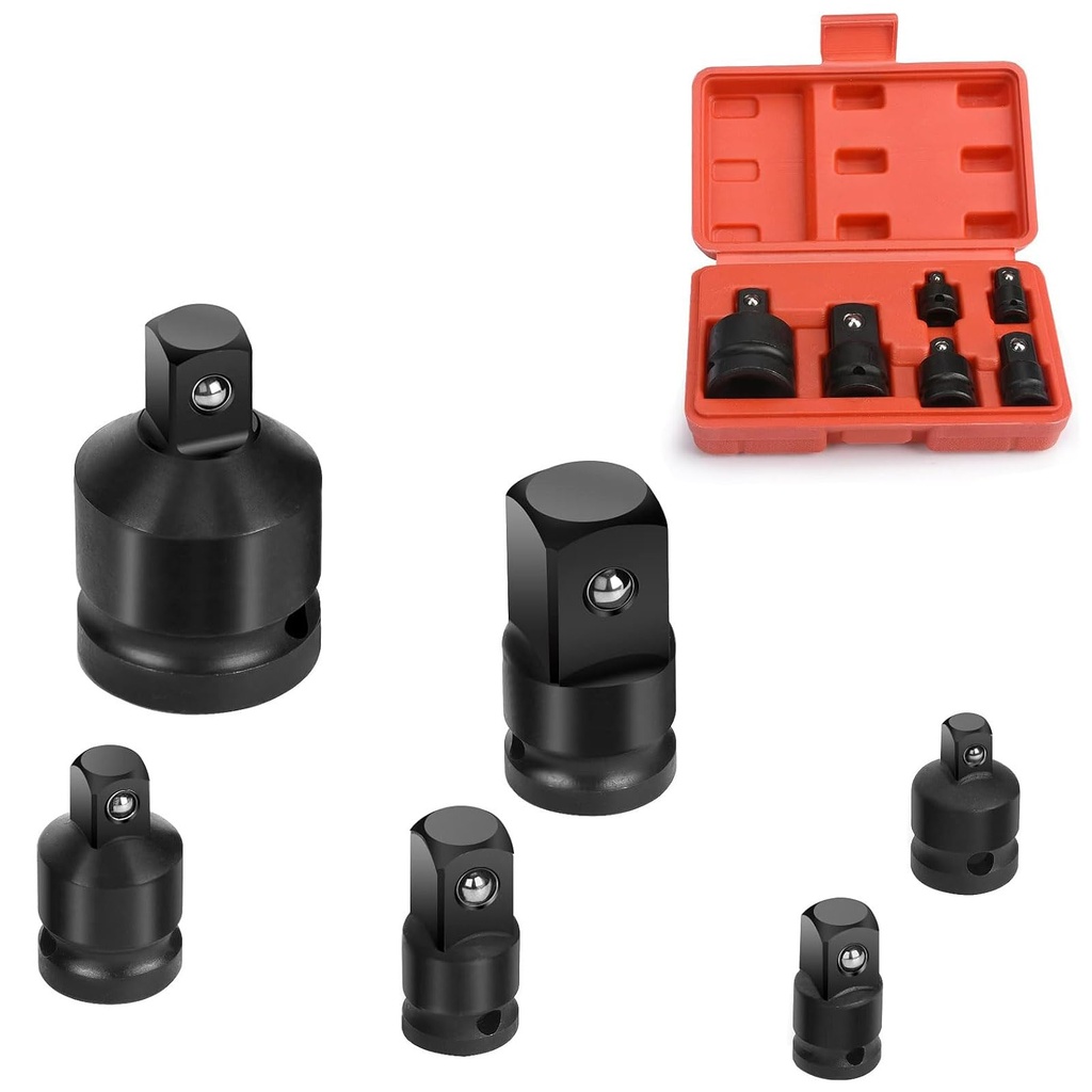 Impact Socket Adapter Set, 6 Pcs Professional Impact Socket Adapter 1/2 to 3/8 for Socket