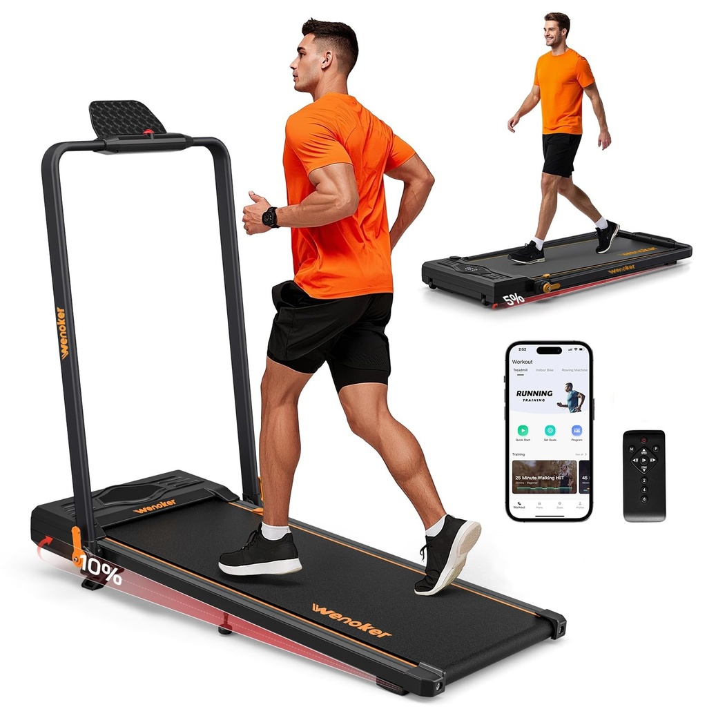Treadmills Foldable Under Desk Walking Pad with Incline,APP,LED Display,Remote Control Port