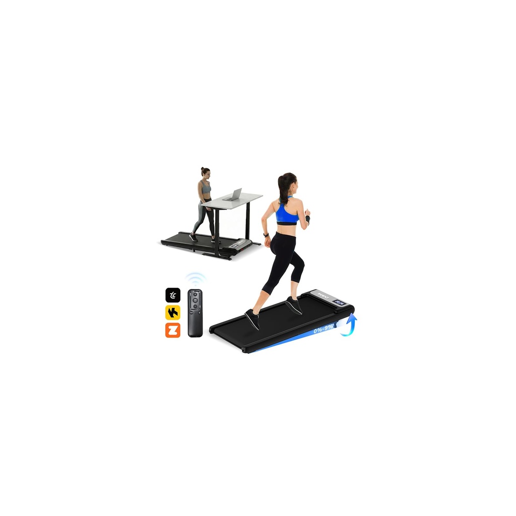 TODO Walking Pad with 9% Incline for Home, 3 In 1 Under Desk Treadmill with Remote Control