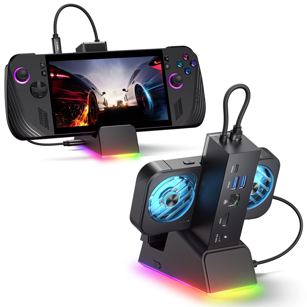 JSAUX Docking Station for ROG Ally X/ROG Ally/Steam Deck/Legion Go, 7-in-1 Dock for ROG All