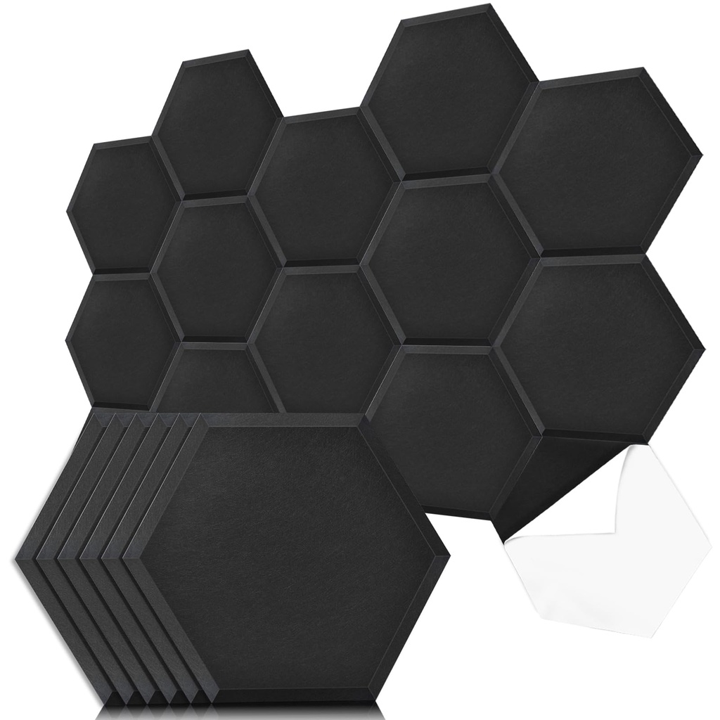 Art3dwallpanels Self Adhesive 20 Pack Acoustic Panels, 14" X 12" X 0.4" Soundproof Wall Pan