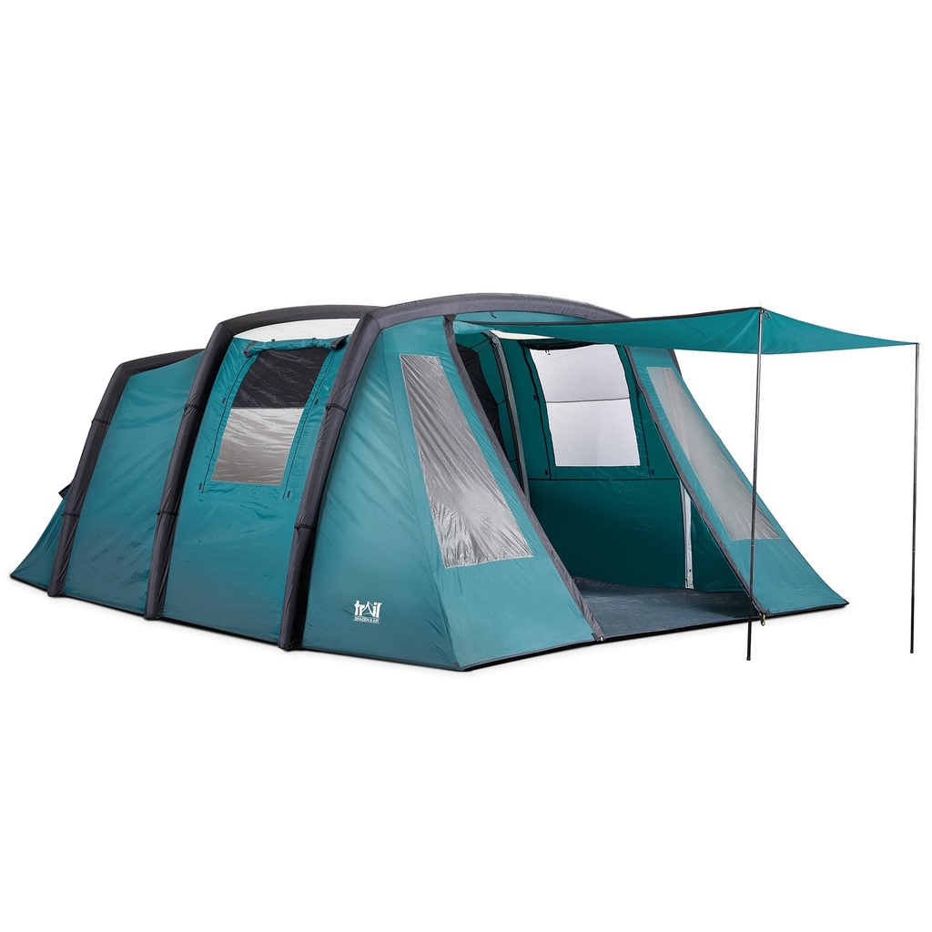 Trail Brazen 6 Man Inflatable Air Tent, Family Tunnel Camping Tent, 5000mm Waterproof, Dark