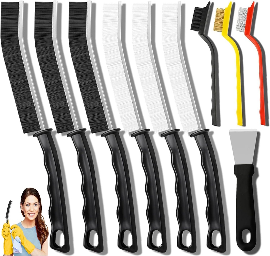 10 Pcs Crevice Cleaning Brush, Hard-Bristled Crevice Cleaning Tool, Bathroom Crevice Gaps C