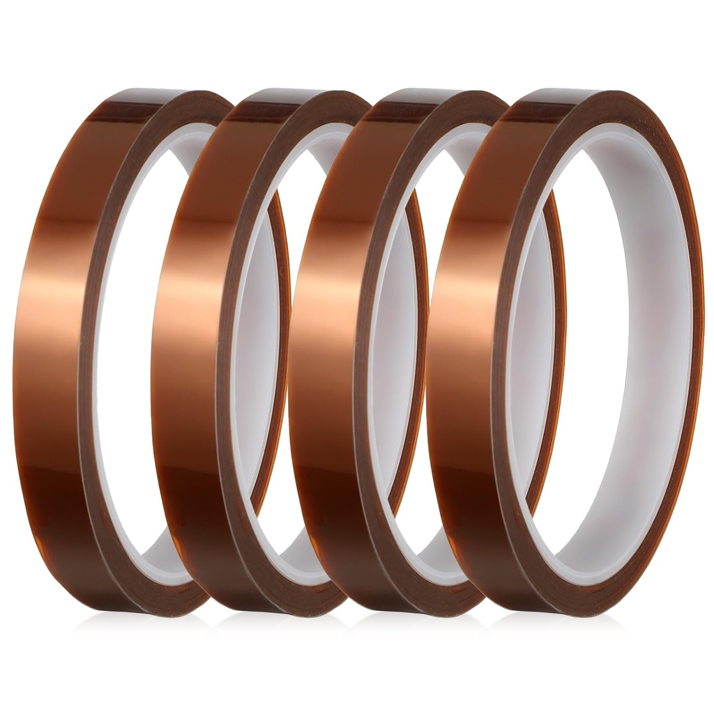 DOPENSPI PET Heat Resistant Tape, 12mmx33m High Temperature Tapes Brown Thermal Transfer Ta