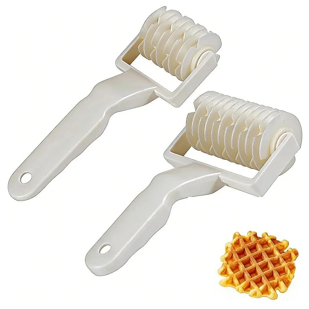 Lattice Pastry Cutter Set, 2-Piece Ã¢Â€Â“ Pizza Dough Roller & Pie Crust Cutter Wheel for Ba