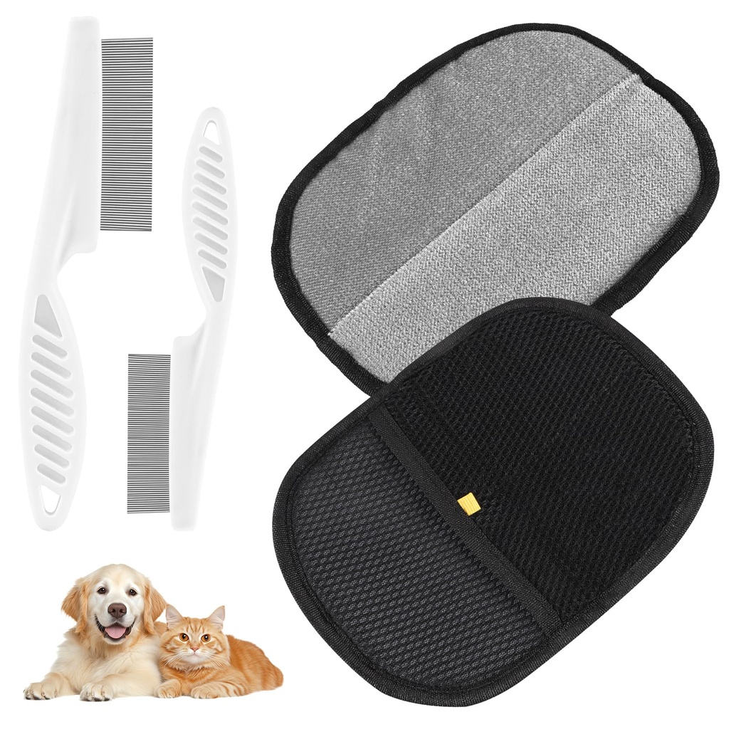 Yukaiwn Double Sided Pet Grooming Gloves, 1Pcs Cat Dog Washing Gloves, Hands on Static Hair