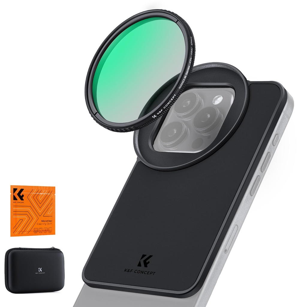 K&F CONCEPT Magnetic Lens Filter Mount Adapter with 67mm CPL Filter Compatible with 6.7/6.9-