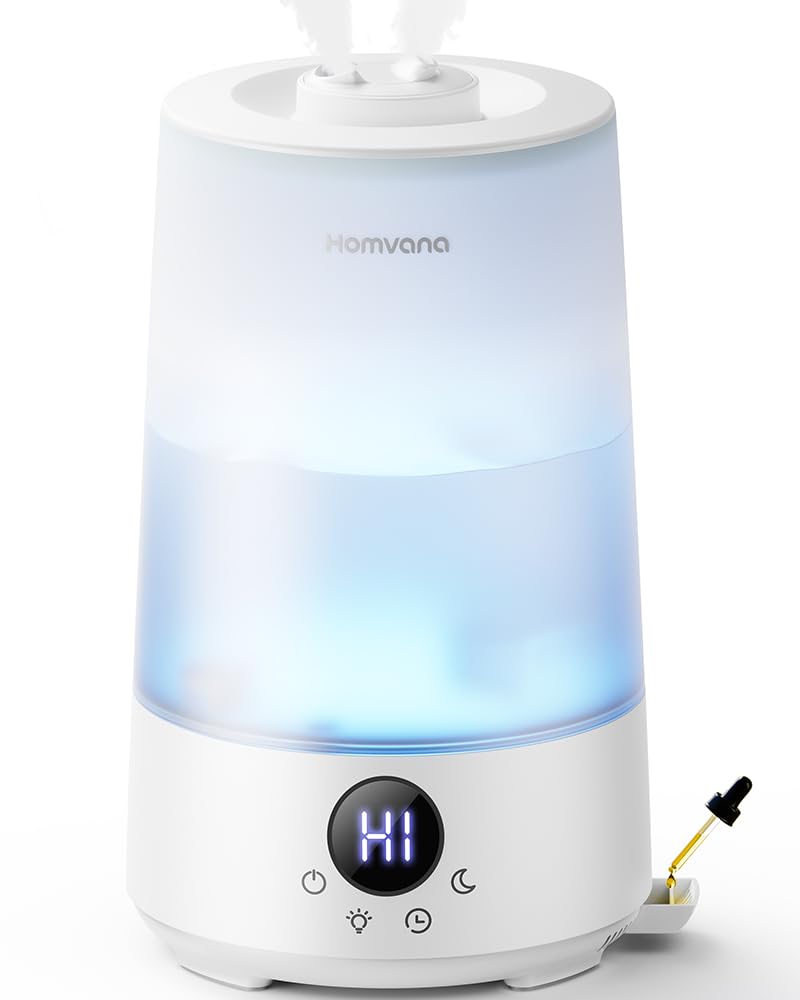 Homvana Humidifier for Bedroom, 3.6L Top-Fill Cool Mist Humidifiers, 360?? Rotatable Mist