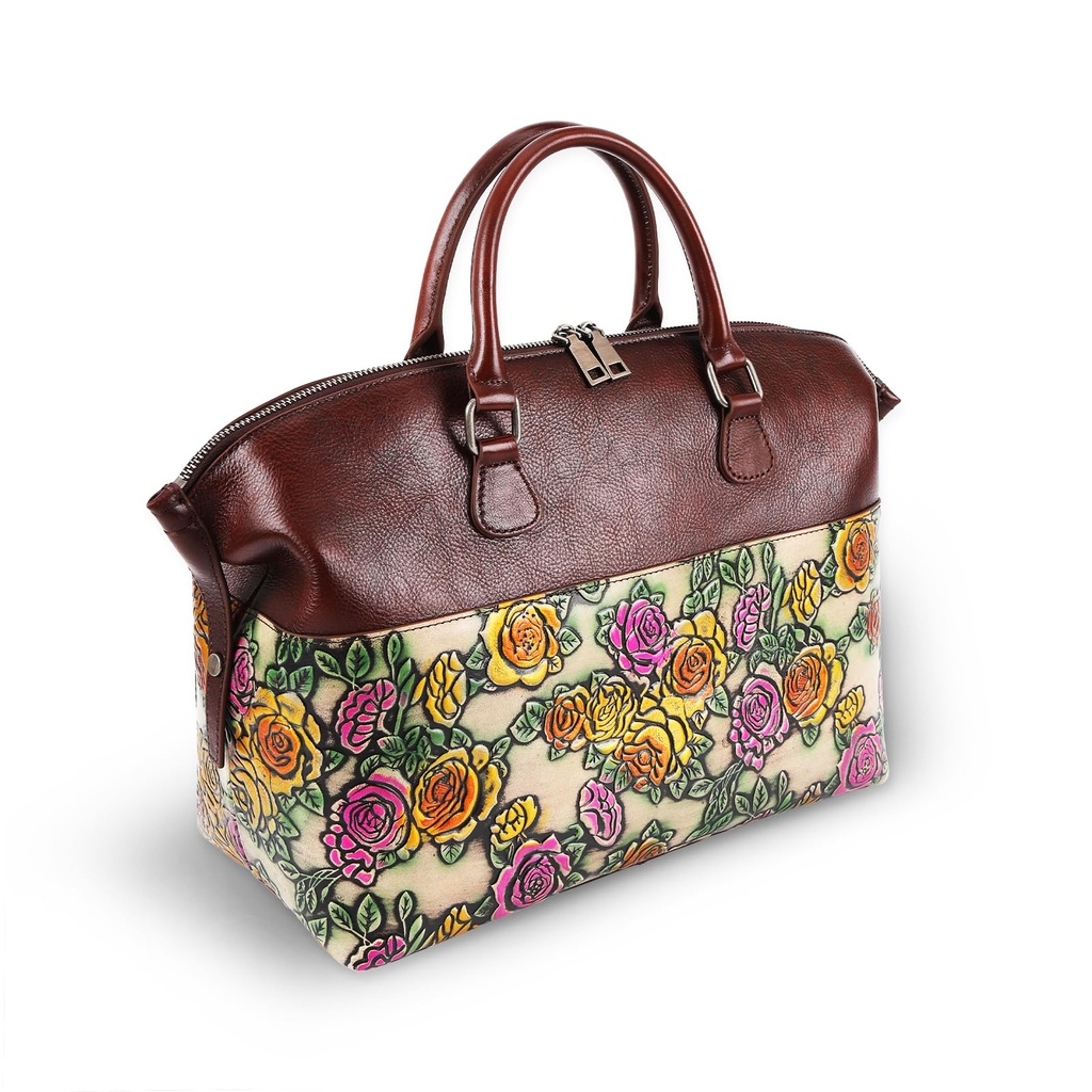 ArtsEye Genuine Leather Handbags for Women Satchel Tote Bags Top Handle Ladies Purses (5593-