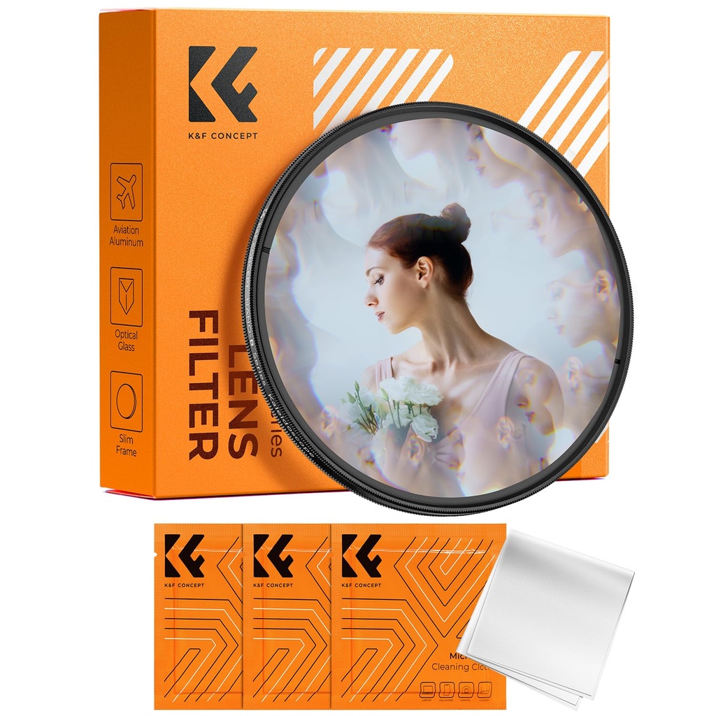 K&F CONCEPT 82mm Kaleidoscope Prism Lens Filter Optical Glass Prism Special Effect Camera Le
