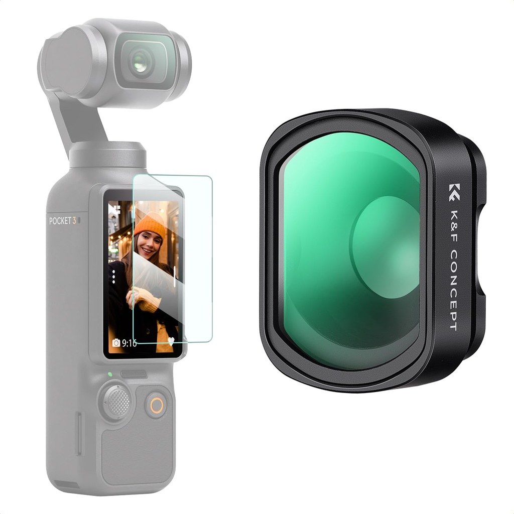 K&F CONCEPT Close Up Macro Lens Compatible with Osmo Pocket 4/3, 10X Magnification 25-40mm F