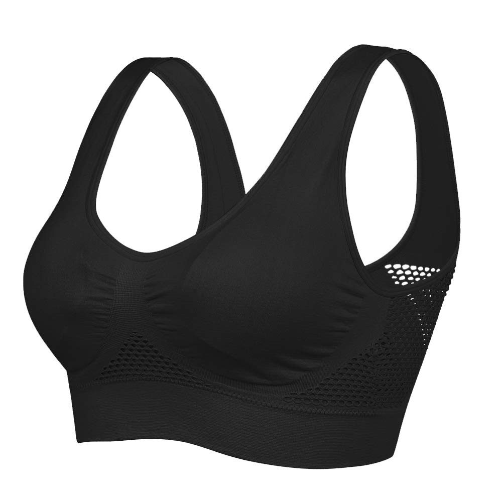 Litthing Women Wide Strap Bras Seamless Everyday Bra Soft Sleep Underwear Daily Netted Race