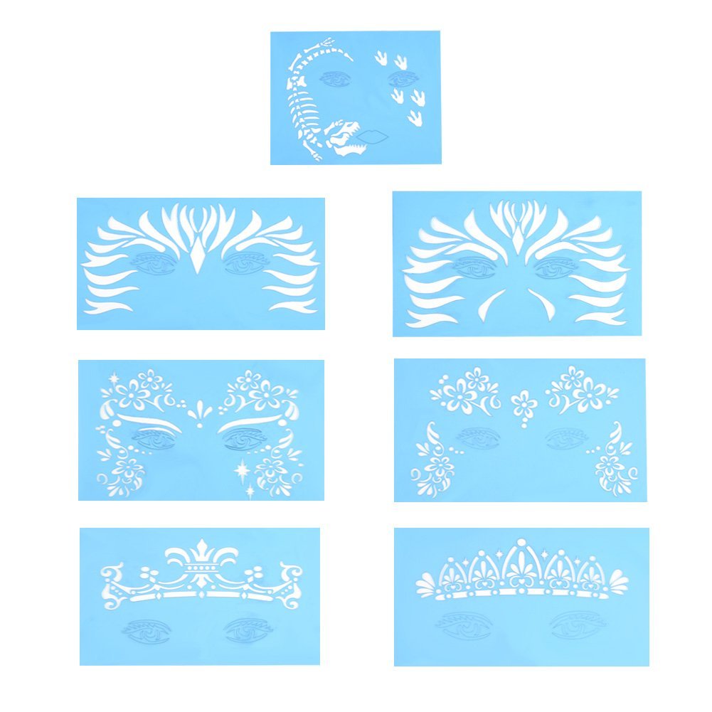 DEWIN Face Paint Stencil Makeup Tools, Christmas Face Paint Stencils 7Pcs/Set Reusable Body