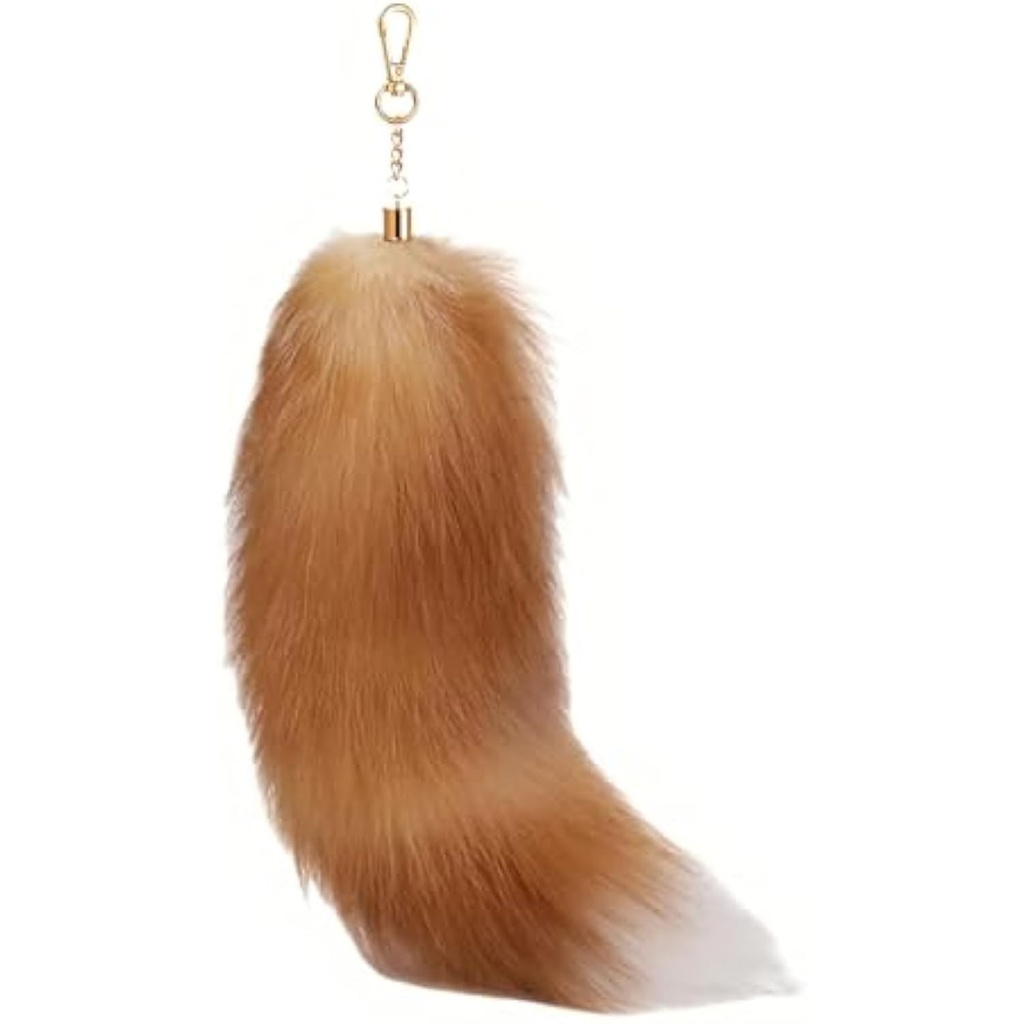 Therian Tail Cute Fox Tail Keychain Fur Pendant Key-Chain Bags Charm Keys-Holder Decorative