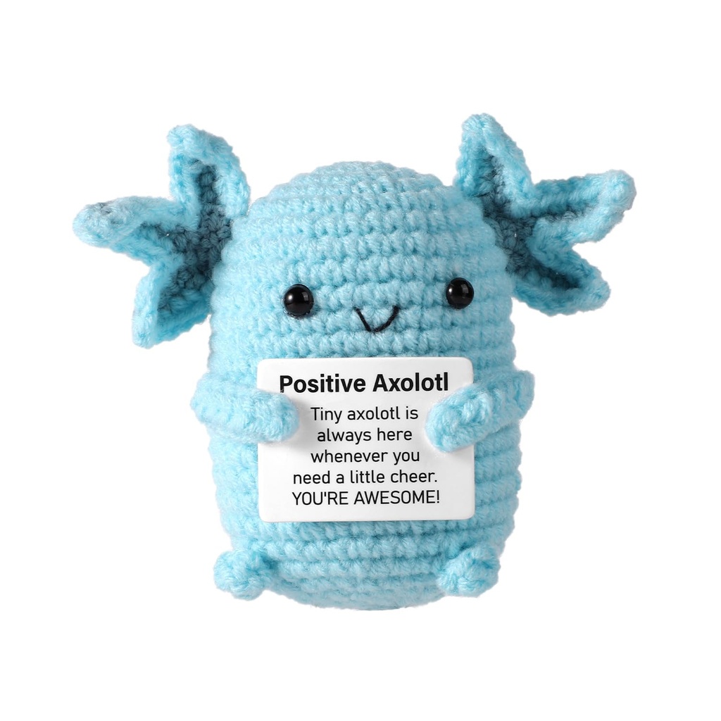TOYMIS Positive Axolotl Crochet, Cute Creative Crochet Kit Soft Support Doll Mini Axolotl C