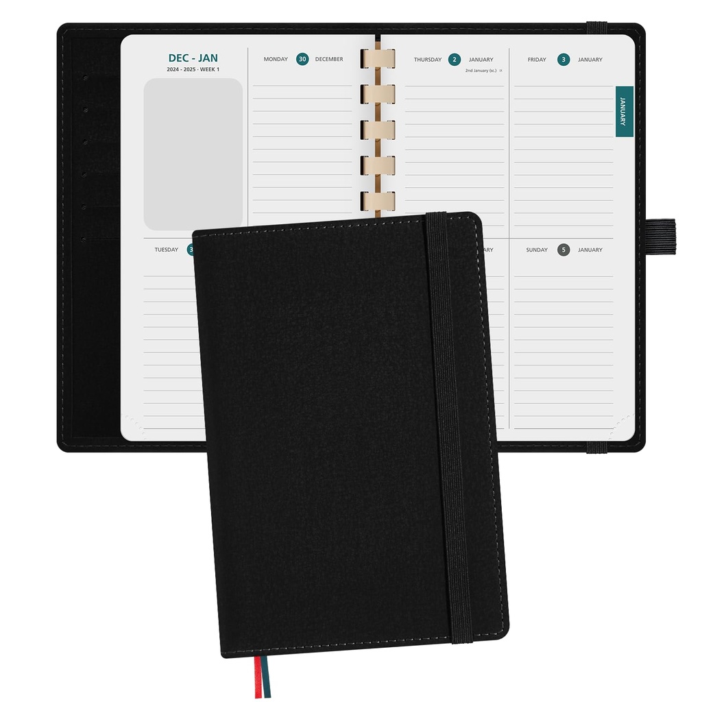 BEZEND Pocket Diary 2026 Week to View (17 x 11.3 cm) Spiral, Small Weekly Planner from Jan t