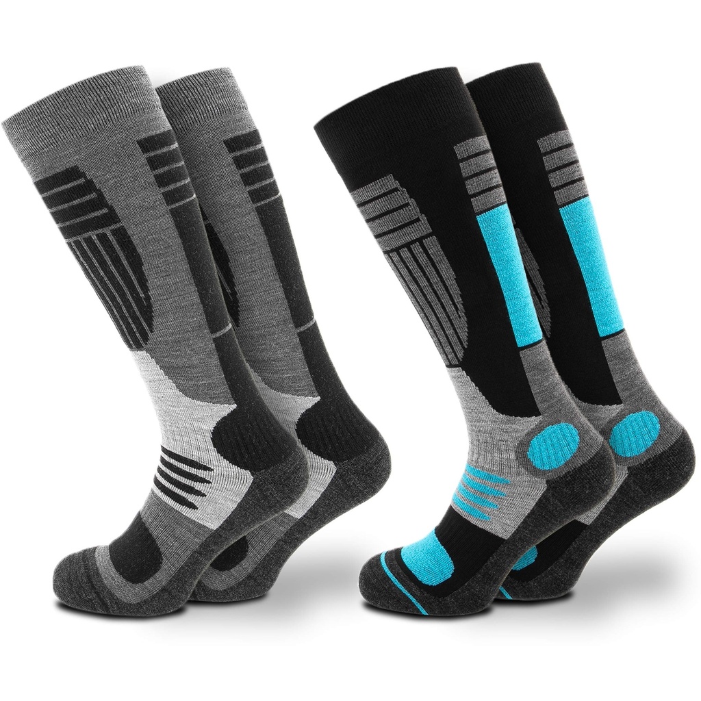 Occulto Women Ski Socks Pack of 2 (Model: Maria) Turquois White 6-8