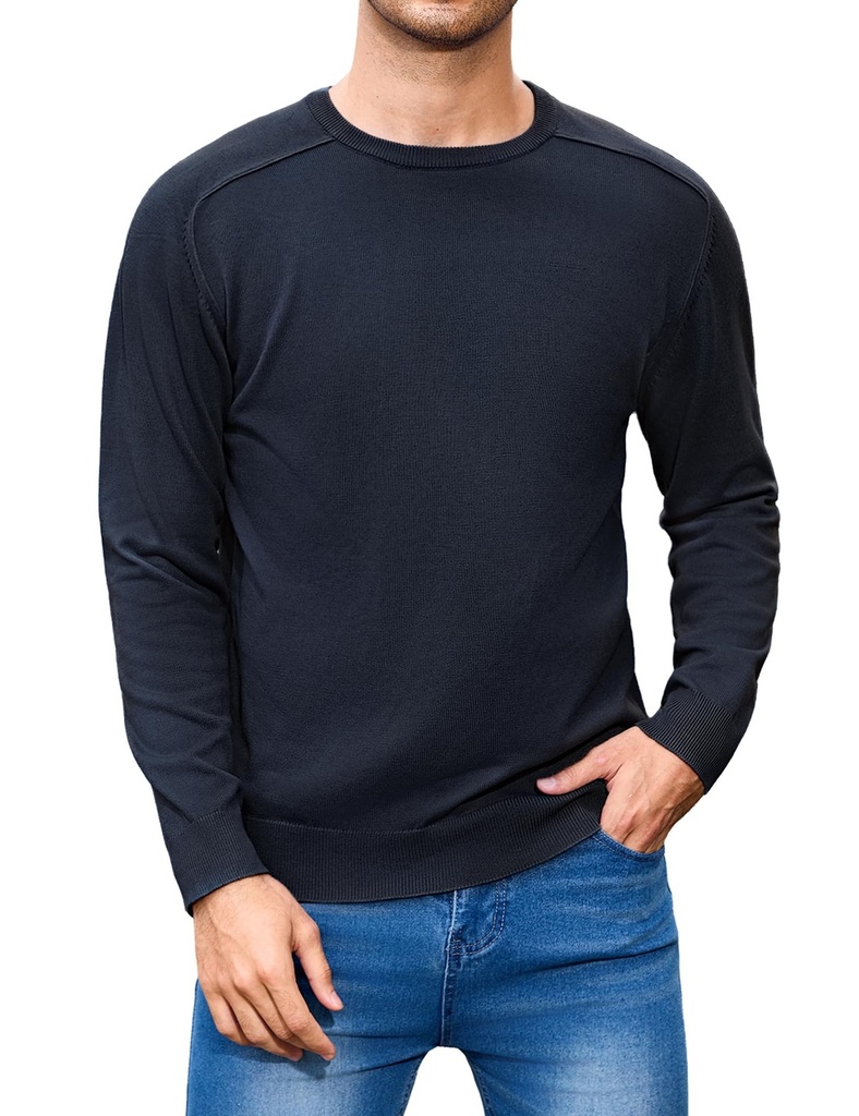 iClosam MenÃ¢Â€Â™s Crew Neck Jumper Winter Knitted Sweater Mens Basic Solid Jumpers Men Lon